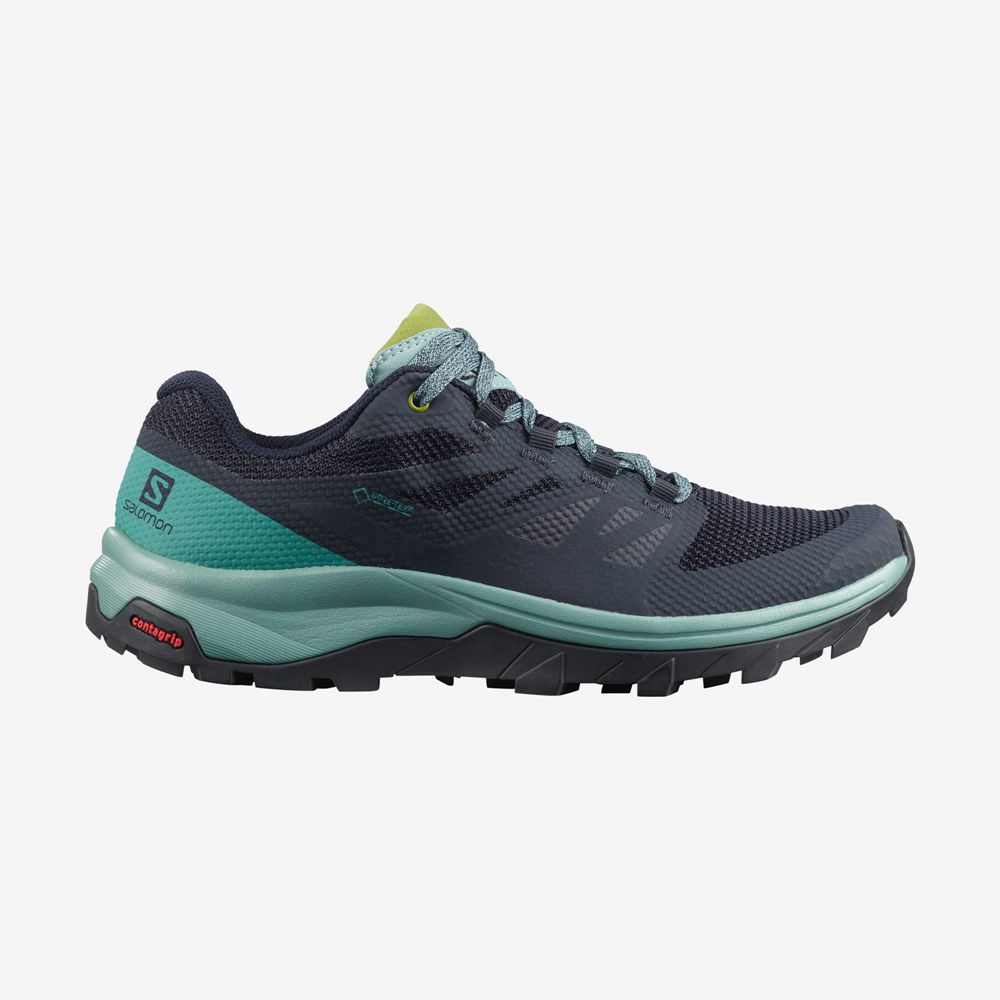 Buty Trekkingowe Damskie Salomon OUTLINE GORE-TEX - Ciemny - Polska (901-YGOPEL)